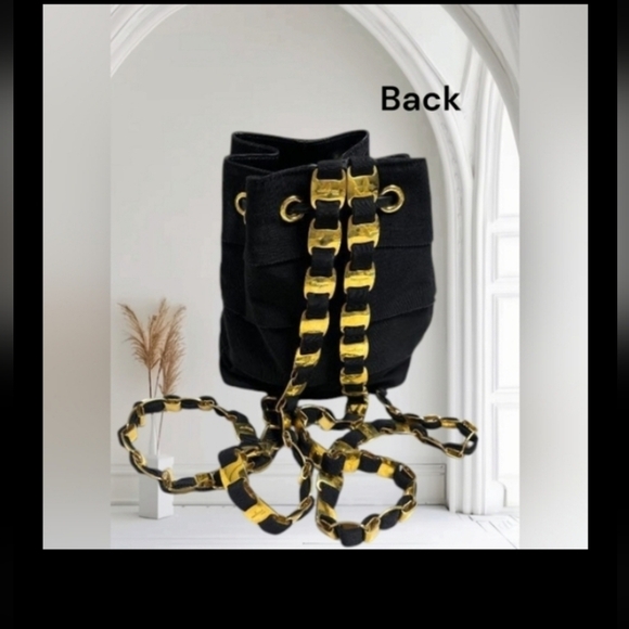 Salvatore Ferragamo Black Vara Backpack Gold Chain